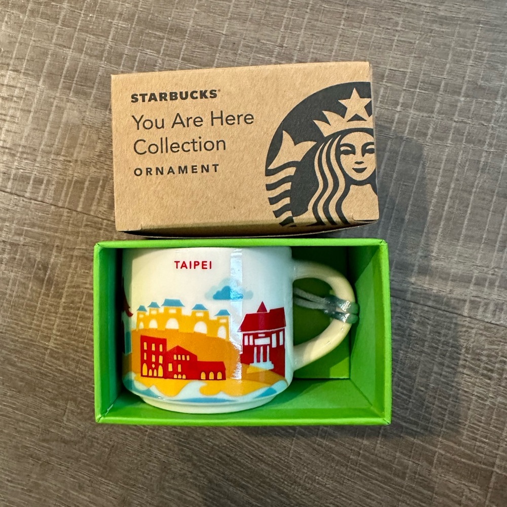 New Starbucks You Are Here Ceramic 2oz Mini Ornament Mug Cup TAIPEI
